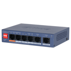 Switch PoE 4 puertos Gigabit + 2RJ45 Uplink Gigabit 60W Gestionable en Cloud Layer2. CS4006-4GT-60
