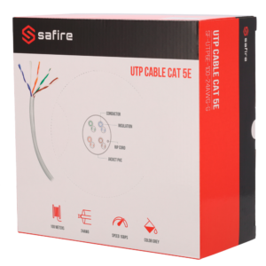 Bobina 100m Cable UTP CAT5 interior color gris. UTP5E-100-INT